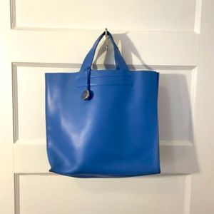 FURLA Blue Leather Tote